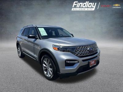 2023 Ford Explorer Limited in Iconic Silver — front three-quarter view