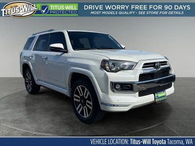 2021 Toyota 4Runner Limited in Blizzard Pearl — front three-quarter view