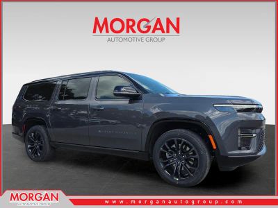 2026 Jeep Grand Wagoneer L Summit Obsidian in Gray — front three-quarter view