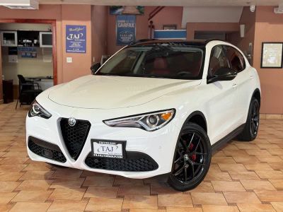 2019 Alfa Romeo Stelvio in White — front three-quarter view