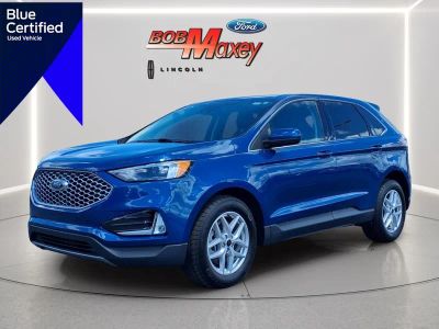 2023 Ford Edge SEL in Atlas Blue B3 — front three-quarter view