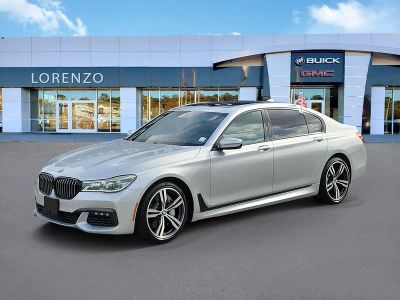2017 BMW 7 Series 750i in Cashmere Silver Metallic — front three-quarter view