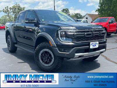 2025 Ford Ranger Raptor in Shadow Black — front three-quarter view