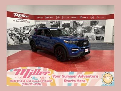 2020 Ford Explorer ST in Blue Metallic — front three-quarter view