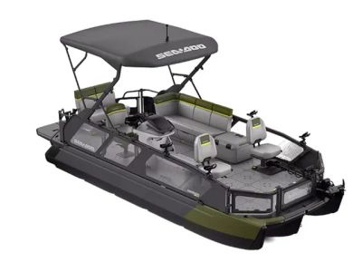 2026 Sea-Doo Switch Fish™ 21 - 230 hp Galvanized — front three-quarter view