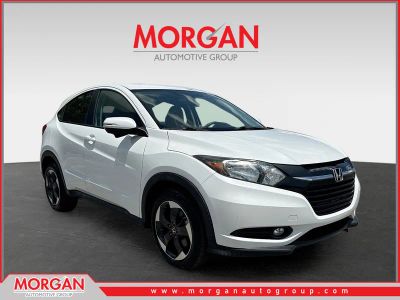 2018 Honda HR-V EX in White Orchid Pearl — front three-quarter view