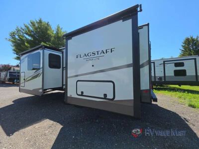 2027 Forest River RV Flagstaff Super Lite — rear three-quarter view