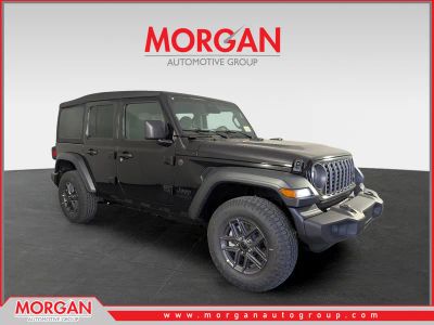2026 Jeep Wrangler Sport S in Black — front three-quarter view
