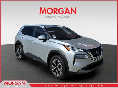 2023 Nissan Rogue SV in Silver — front three-quarter view