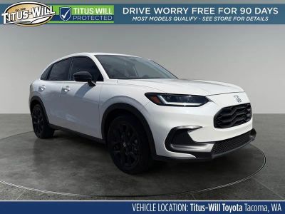 2025 Honda HR-V Sport in Platinum White Pearl — front three-quarter view