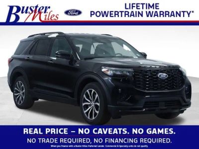 2026 Ford Explorer ST-Line in Agate Black Metallic — front three-quarter view