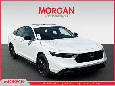 2026 Honda Accord Hybrid Sport-L in Platinum White Pearl — front three-quarter view