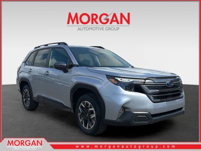 2026 Subaru Forester Premium in Ice Silver Metallic — front three-quarter view