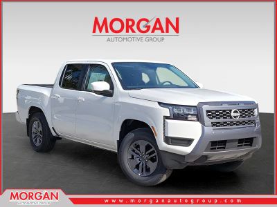2026 Nissan Frontier SV in White — front three-quarter view