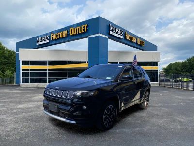 2022 Jeep Compass Limited in Diamond Black Crystal Pearlcoat — front three-quarter view