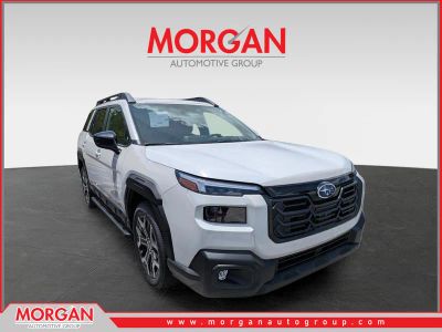 2026 Subaru Outback Touring XT in Crystal White Pearl — front three-quarter view