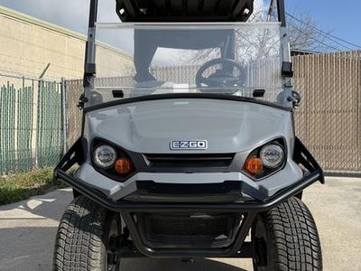 2023 E-Z-GO Express S2 ELiTE Lithium Ocean Grey — front three-quarter view