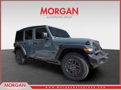 2026 Jeep Wrangler Sport S in Gray — front three-quarter view