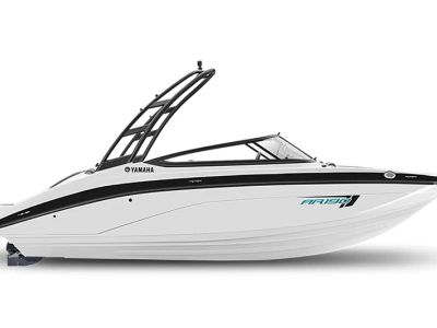 2026 Yamaha AR190 in Black / Galvanized Trailer — front three-quarter view