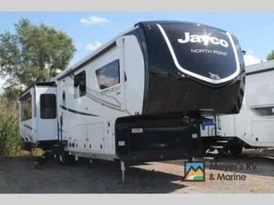 2026 Jayco North Point 377RLBH — front three-quarter view