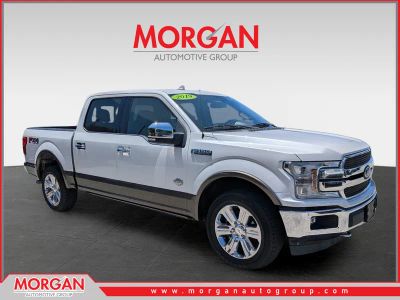 2019 Ford F-150 King Ranch in White Platinum — front three-quarter view