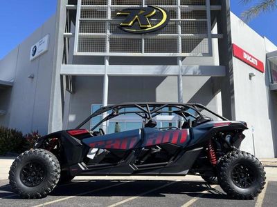 2026 Can-Am Maverick X3 MAX DS Turbo Dusty Navy in DUSTY NAVY — front three-quarter view