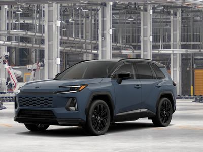 2026 Toyota RAV4 XSE in Storm Cloud/Midnight Black Metallic roof — front three-quarter view