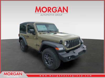 2026 Jeep Wrangler Sport S in Green — front three-quarter view