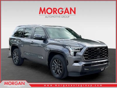 2025 Toyota Sequoia Platinum in Magnetic Gray Metallic — front three-quarter view