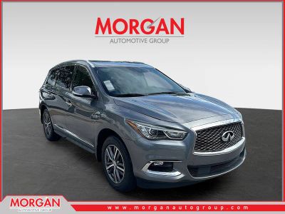 2020 INFINITI QX60 LUXE in Graphite Shadow — front three-quarter view