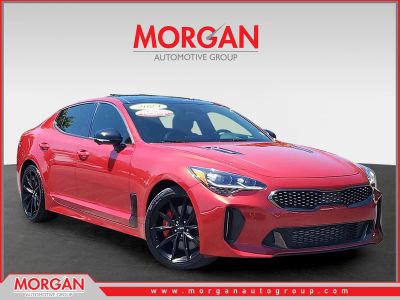 2023 Kia Stinger GT2 in HiChroma Red — front three-quarter view