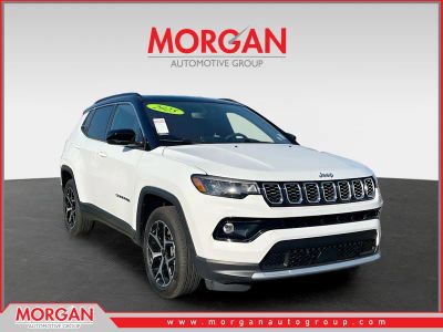 2025 Jeep Compass Limited in White/off-white — front three-quarter view