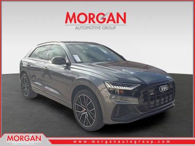 2023 Audi SQ8 Prestige in Daytona Gray Pearl — front three-quarter view