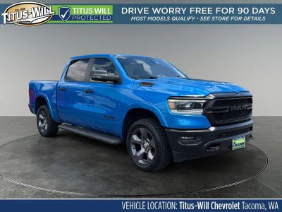 2023 RAM 1500 Big Horn Crew Cab 4x4 5'7" Box in Blue — front three-quarter view