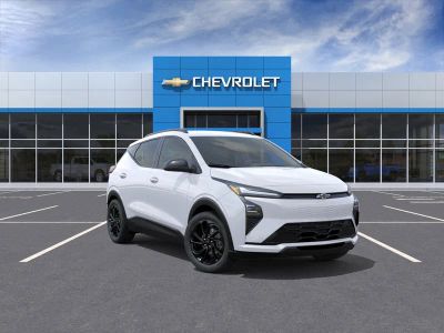 2027 Chevrolet Bolt RS in Summit White — front three-quarter view