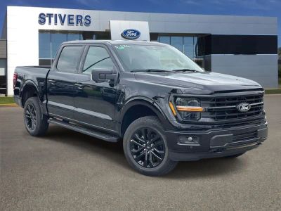 2026 Ford F-150 XLT in Agate Black Metallic — front three-quarter view