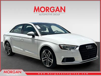 2019 Audi A3 Sedan 2.0T Premium in Ibis White — front three-quarter view
