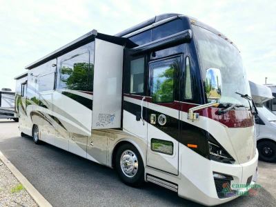 2022 Tiffin Motorhomes Phaeton in MAROON CORAL — front three-quarter view