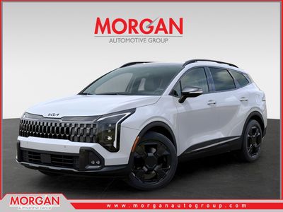 2026 Kia Sportage X-Line in Glacial White Pearl — front three-quarter view