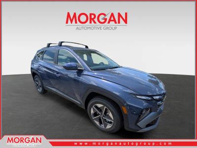 2026 Hyundai TUCSON SEL in Atlantis Blue — front three-quarter view