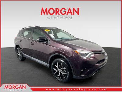 2018 Toyota RAV4 SE in Black Currant Metallic — front three-quarter view