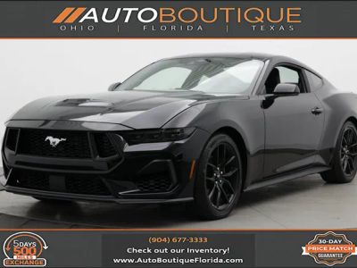 2024 Ford Mustang EcoBoost in Black — front three-quarter view