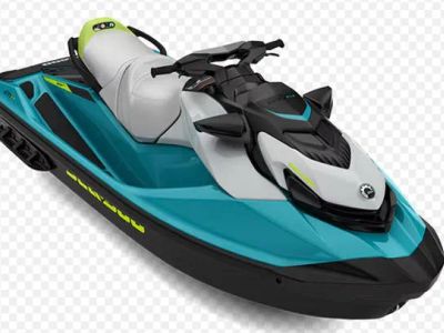 2026 Sea-Doo GTI SE 130-Teal Blue/ Manta Green — front three-quarter view