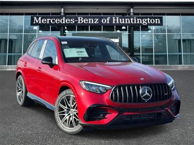2026 Mercedes-Benz GLC 43 AMG in MANUFAKTUR Patagonia Red Metallic — front three-quarter view