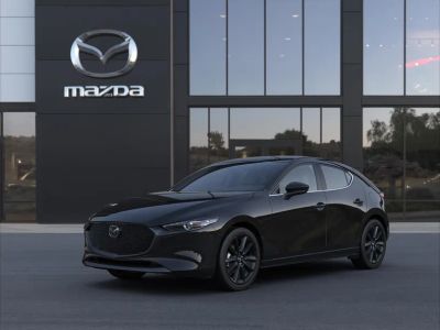 2026 Mazda Mazda3 Hatchback 2.5 S Select Sport in Jet Black Mica — front three-quarter view