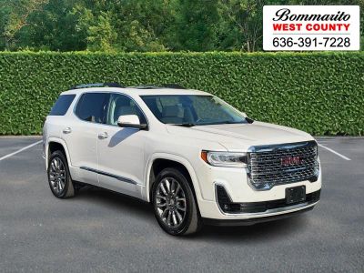 2021 GMC Acadia AWD 4dr Denali in White Frost Tricoat — front three-quarter view