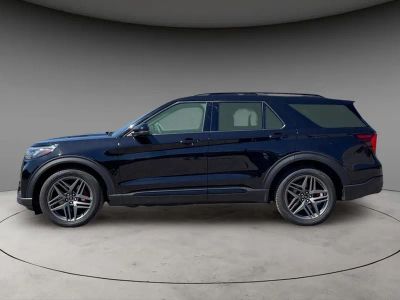 2025 Ford Explorer ST in Agate Black Metallic — front three-quarter view