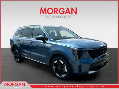 2026 Kia Sorento Hybrid EX in Blue — front three-quarter view