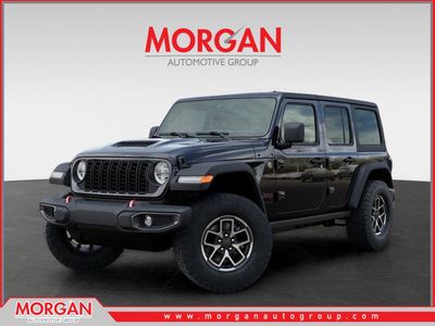 2026 Jeep Wrangler Rubicon in Black — front three-quarter view