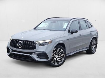 2025 Mercedes-Benz AMG GLC 63 AMG &reg; GLC 63 S E Performance 4MATIC &reg; SUV in MANUFAKTUR Alpine Gray — front three-quarter view